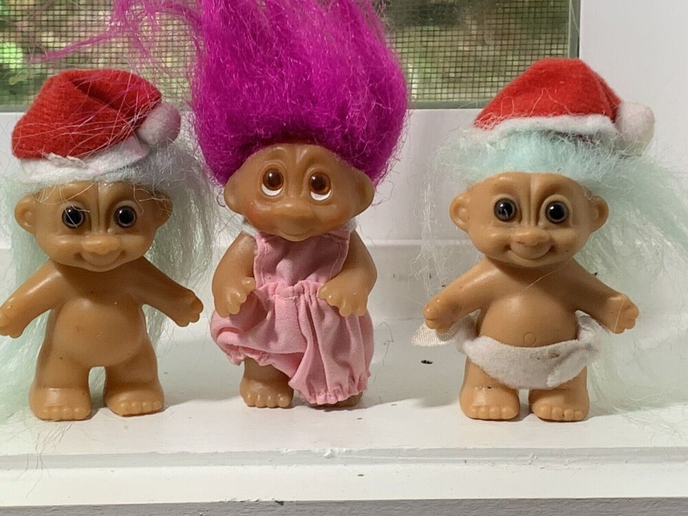 Vintage Russ troll 1980’s Christmas Hats Baby Doll Unisex Set 3